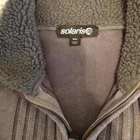 Solaris Full Zip High Fleece Collar Knit Sweater - Picture 4 of 8